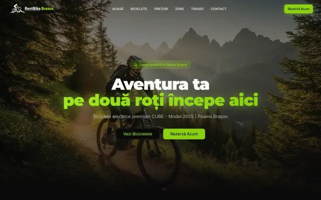 RentBike Brasov: Fleet and prices, desktop scroll