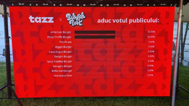 Tazz x Burger Fest: Burger Fest public vote screen