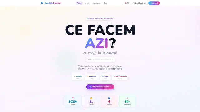 Capitala Copiilor: Ce facem azi? homepage, desktop