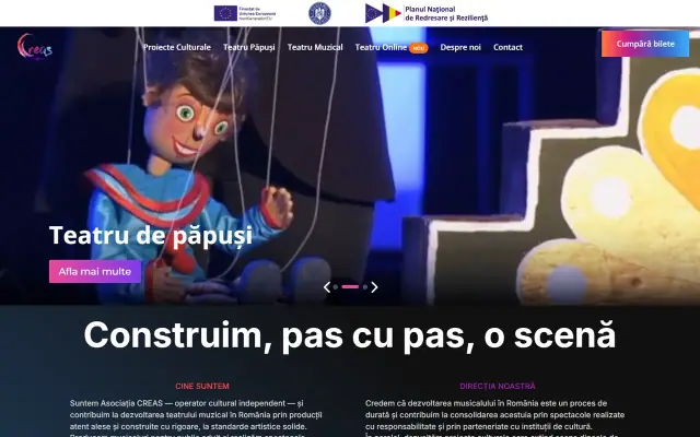 CREAS: Mission and news, desktop scroll