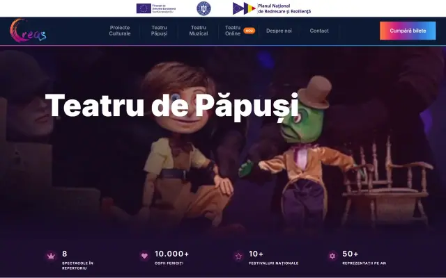 CREAS: Puppet theatre page scroll