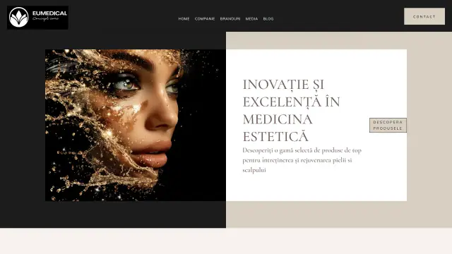 Eumedical: Homepage, earlier design