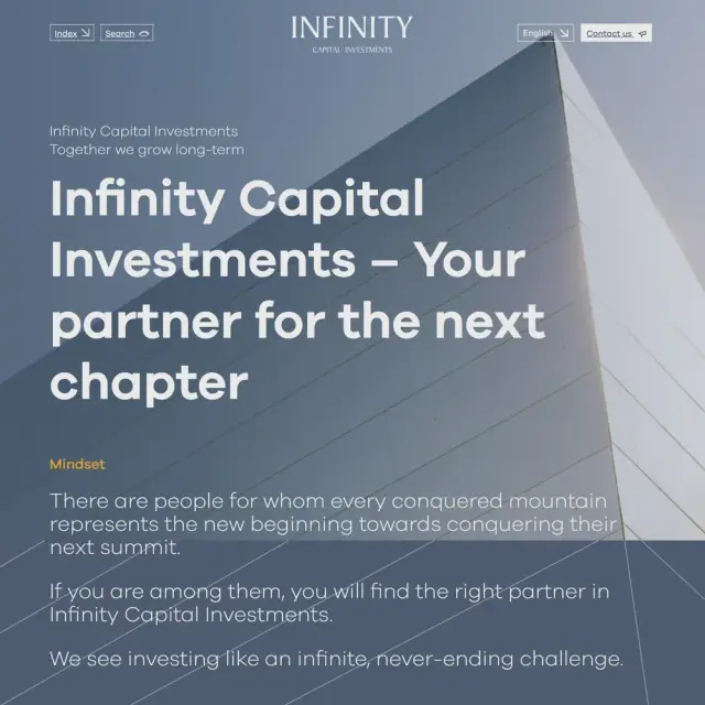 Infinity Capital Investments: Company page hero