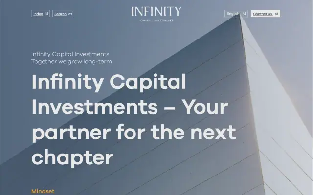 Infinity Capital Investments: Company page scroll