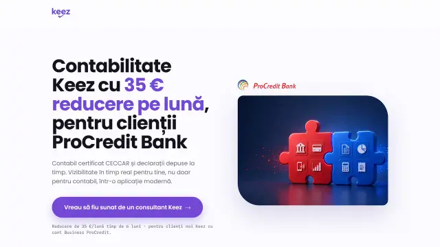 Keez: Keez x ProCredit Bank landing page