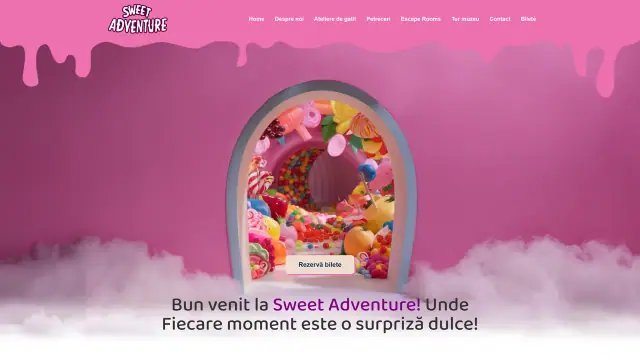 Sweet Adventure: Live site homepage