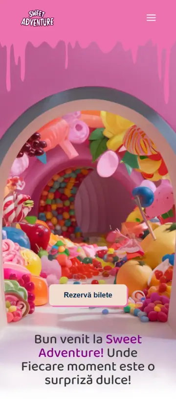 Sweet Adventure: Mobile homepage