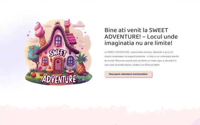 Sweet Adventure: Homepage scroll-through
