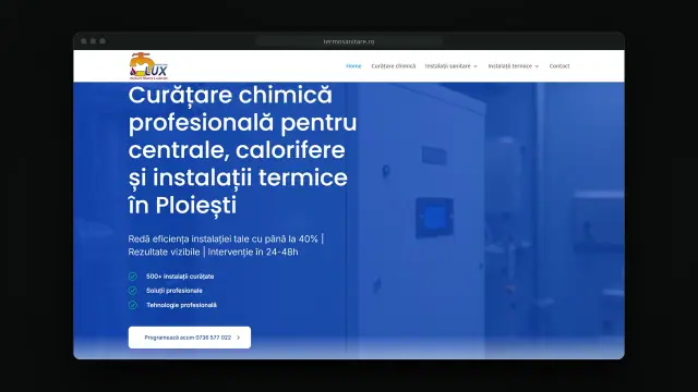 D'Lux Instal: Site film: homepage, symptom checker and service pages
