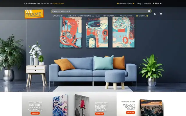 WeFrame: Collections and photo upload, desktop scroll
