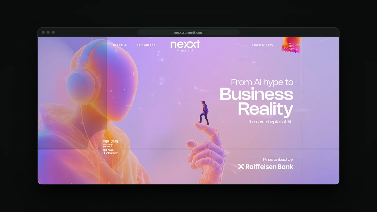 NEXXT AI Summit: Site film: from hero to 3D footer